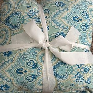 Blue and Green Patterned Accent Outdoor Pillows